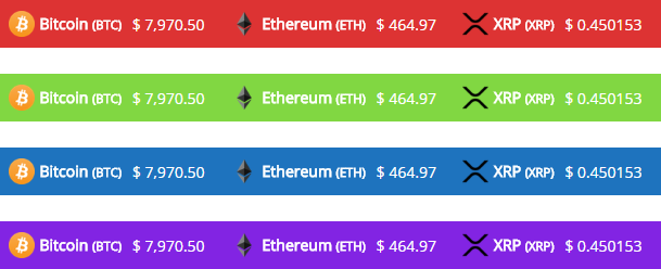 cryptocurrency custom ticker design